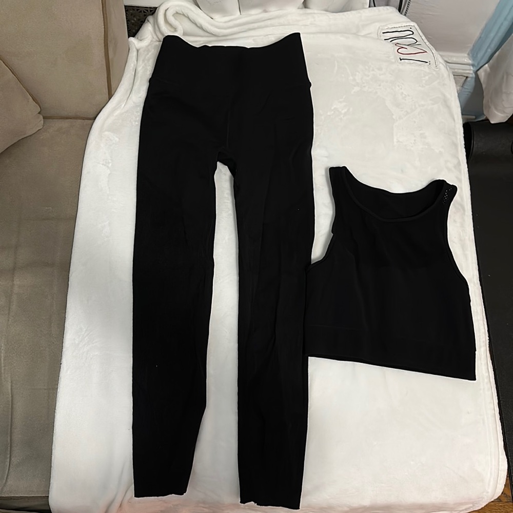 Sports bra and legging set.